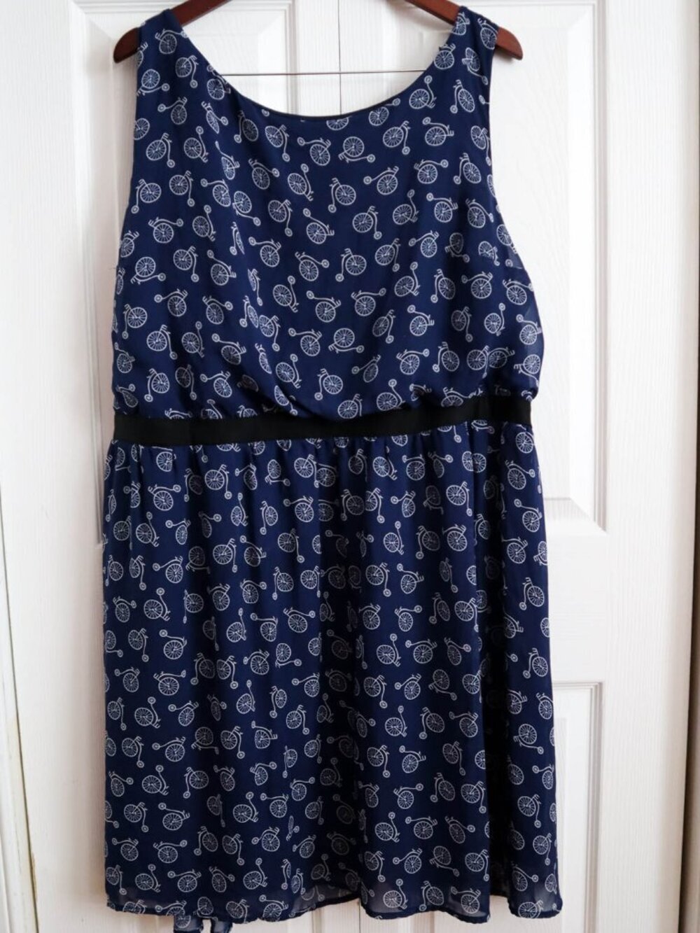 Target Xhilaration Plus Size 4x Blouson Dress Vintage Bicycle Print Knee Length
